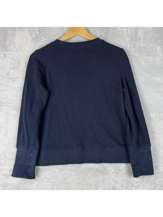 Barbour Heritage Brand Crewneck Sweatshirt Embroidered Birds Navy Women 6 Casual - Picture 2 of 9